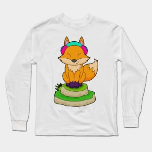 Fox Headphone Music Long Sleeve T-Shirt